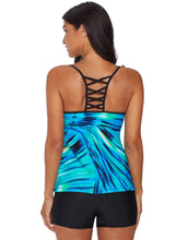 Load image into Gallery viewer, Solid Mesh Cross Tankini Set