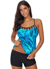 Load image into Gallery viewer, Solid Mesh Cross Tankini Set