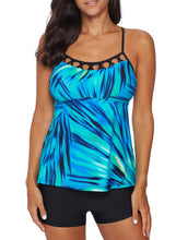 Load image into Gallery viewer, Solid Mesh Cross Tankini Set