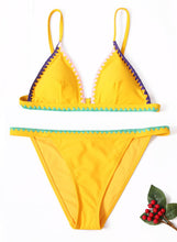 Load image into Gallery viewer, Padded Embroidered Trim Bikini
