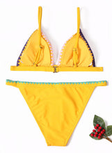 Load image into Gallery viewer, Padded Embroidered Trim Bikini