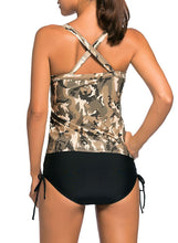 Load image into Gallery viewer, Camouflage Print 2pcs Tankini Swimsuit