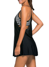 Load image into Gallery viewer, Flowing Swim Dress Layered 1pc Tankini Top