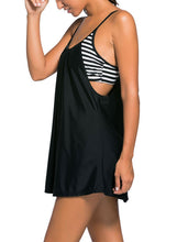 Load image into Gallery viewer, Flowing Swim Dress Layered 1pc Tankini Top