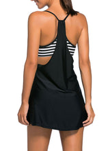 Load image into Gallery viewer, Flowing Swim Dress Layered 1pc Tankini Top