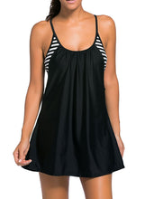 Load image into Gallery viewer, Flowing Swim Dress Layered 1pc Tankini Top