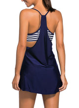 Load image into Gallery viewer, Flowing Swim Dress Layered 1pc Tankini Top