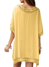 Load image into Gallery viewer, Crochet Trimming Beach Cover up