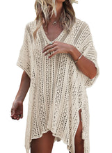 Load image into Gallery viewer, Solid Crochet Knitted Beachwear Swimsuit Cover Up Dress
