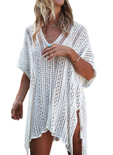 Load image into Gallery viewer, Solid Crochet Knitted Beachwear Swimsuit Cover Up Dress