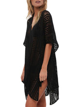 Load image into Gallery viewer, Solid Crochet Knitted Beachwear Swimsuit Cover Up Dress