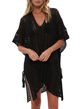 Load image into Gallery viewer, Solid Crochet Knitted Beachwear Swimsuit Cover Up Dress