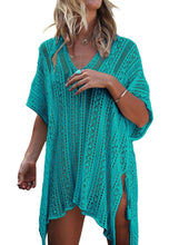 Load image into Gallery viewer, Solid Crochet Knitted Beachwear Swimsuit Cover Up Dress