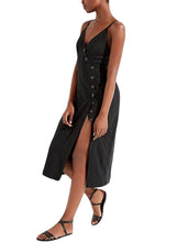 Load image into Gallery viewer, Button-down Linen Midi Dress