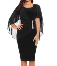 Load image into Gallery viewer, Waist Pleats Rhinestone Detail Midi Dress