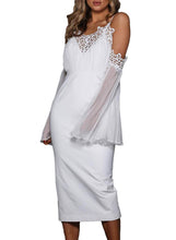 Load image into Gallery viewer, Chiffon Bell Sleeve Boho Lacy Midi Dress