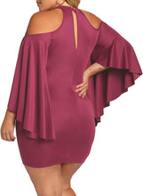 Load image into Gallery viewer, Cold Shoulder Bell Sleeve Mini Dress
