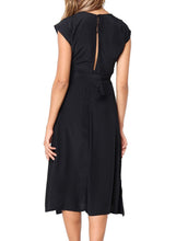 Load image into Gallery viewer, Chic V Neckline Buttons Design Midi Dress