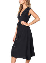 Load image into Gallery viewer, Chic V Neckline Buttons Design Midi Dress