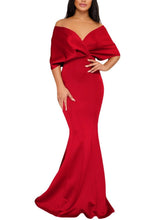 Load image into Gallery viewer, Off The Shoulder Mermaid Maxi Dress