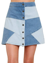 Load image into Gallery viewer, Snaps Casual Patchwork Denim Skirt