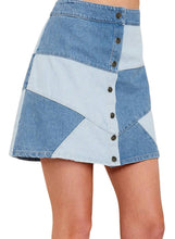 Load image into Gallery viewer, Snaps Casual Patchwork Denim Skirt