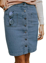Load image into Gallery viewer, Chic Button up Denim Skirt