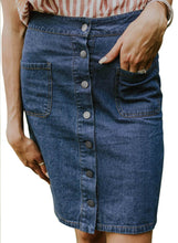 Load image into Gallery viewer, Chic Button up Denim Skirt