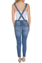 Load image into Gallery viewer, Wash Distressed Jeans Overalls