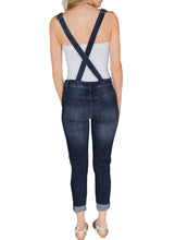Load image into Gallery viewer, Wash Distressed Jeans Overalls