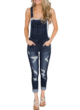 Load image into Gallery viewer, Wash Distressed Jeans Overalls