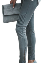 Load image into Gallery viewer, Patched Ruched Zip Bottom Skinny Jeans