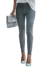 Load image into Gallery viewer, Patched Ruched Zip Bottom Skinny Jeans