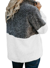 Load image into Gallery viewer, White Zip Neck OverColor Fluffy Fleece Pullover