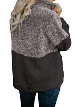 Load image into Gallery viewer, White Zip Neck OverColor Fluffy Fleece Pullover