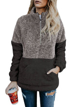 Load image into Gallery viewer, White Zip Neck OverColor Fluffy Fleece Pullover