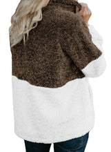 Load image into Gallery viewer, White Zip Neck OverColor Fluffy Fleece Pullover