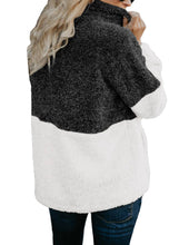 Load image into Gallery viewer, White Zip Neck OverColor Fluffy Fleece Pullover