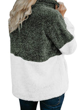 Load image into Gallery viewer, White Zip Neck OverColor Fluffy Fleece Pullover