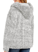 Load image into Gallery viewer, Zip Down Furry Hooded Jacket
