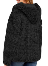Load image into Gallery viewer, Zip Down Furry Hooded Jacket