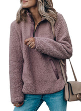 Load image into Gallery viewer, V Neck Long Sleeve Furry Sweatshirt(Hot Sale)-Order one SIZE UP  than Casual