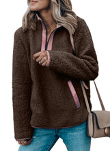 Load image into Gallery viewer, V Neck Long Sleeve Furry Sweatshirt(Hot Sale)-Order one SIZE UP  than Casual