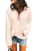Load image into Gallery viewer, V Neck Long Sleeve Furry Sweatshirt(Hot Sale)-Order one SIZE UP  than Casual