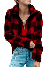 Load image into Gallery viewer, V Neck Long Sleeve Furry Sweatshirt(Hot Sale)-Order one SIZE UP  than Casual