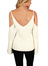Load image into Gallery viewer, Cold Shoulder Bell Sleeve Sweater