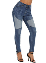 Load image into Gallery viewer, Blue Retro Patch Front Ankle Zipped Jeans