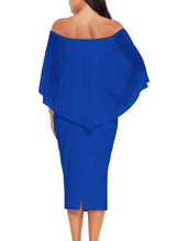Load image into Gallery viewer, Off Shoulder Sleeve Detail Bodycon Midi Dress