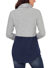 Load image into Gallery viewer, Colorblock Drawstring Cowl Neck Sweatshirt
