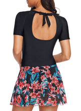 Load image into Gallery viewer, Floral Lacy Skirted One-piece Swimsuit